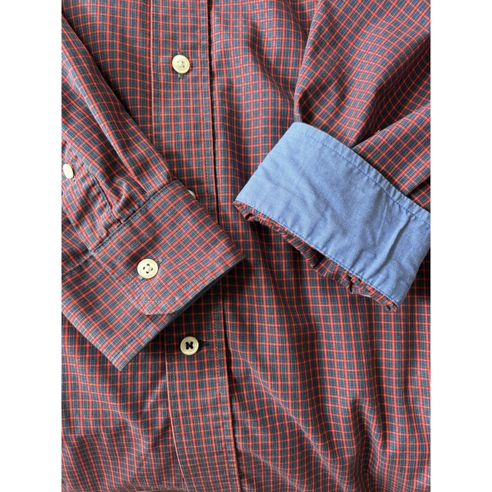 Nautiica‎ Mens Long Sleeve Shirt Maroon and Blue Check Size 2XL - Picture 5 of 7